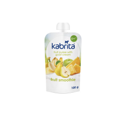 Kabrita augļu smūtijs ar saldo krējumu no kazas piena bērniem no 6 mēnešu vecuma, 100 g
